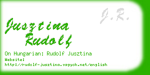 jusztina rudolf business card